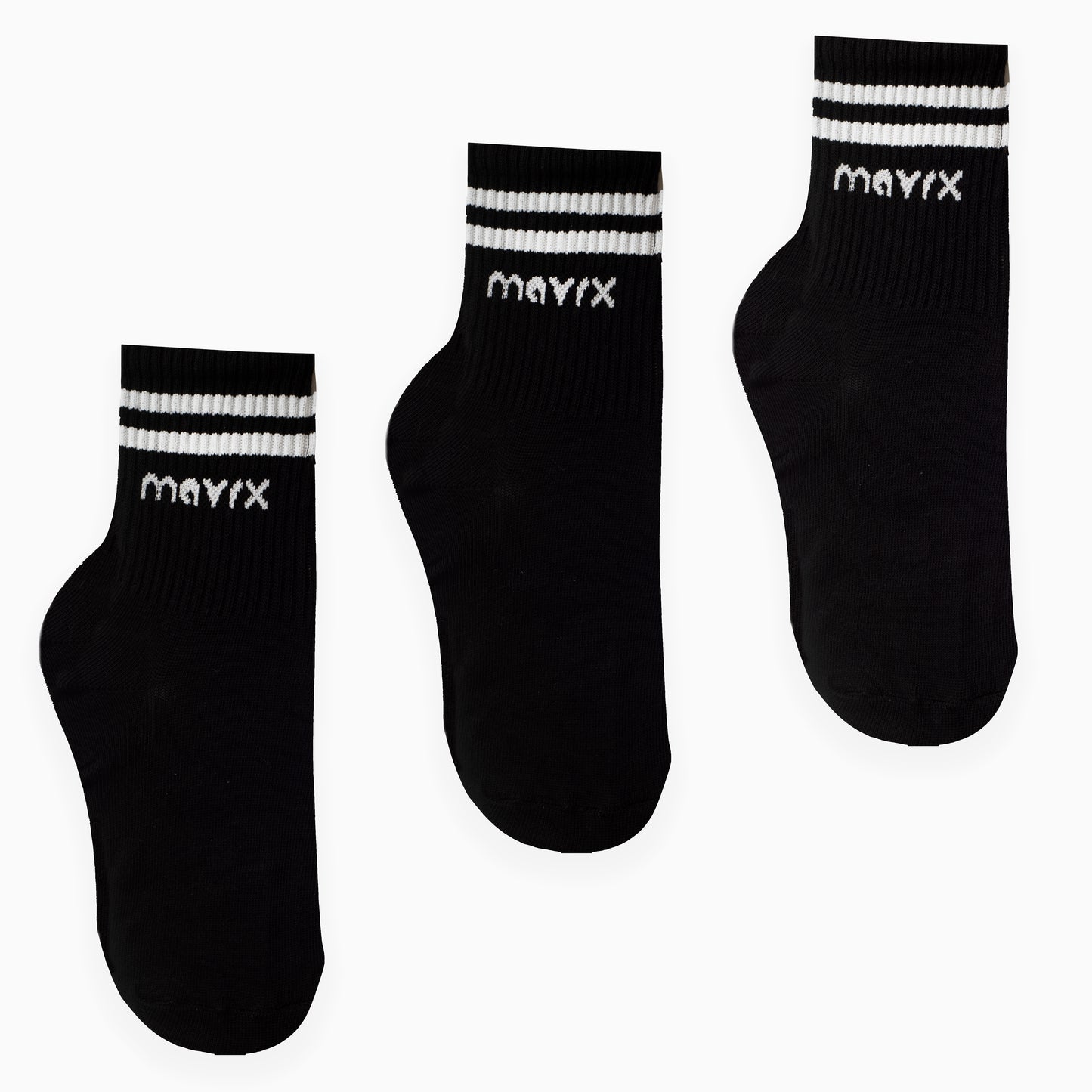 Pack of 3 pairs of long ribbed socks ( Black )