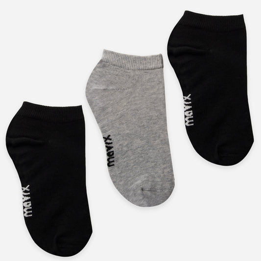 Pack of 3 pairs of Short socks ( Black, Grey, Black)