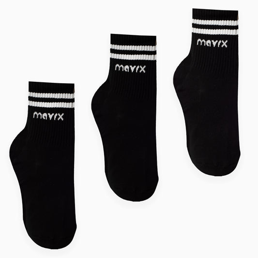 Pack of 3 pairs of long ribbed socks ( Black )